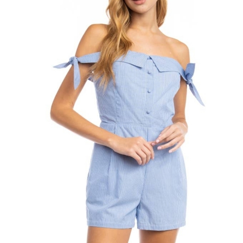 Naked Zebra Off Should Tie Sleeve Romper